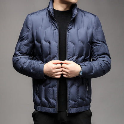 Warm Quilted Puffer Coat with Zip Front