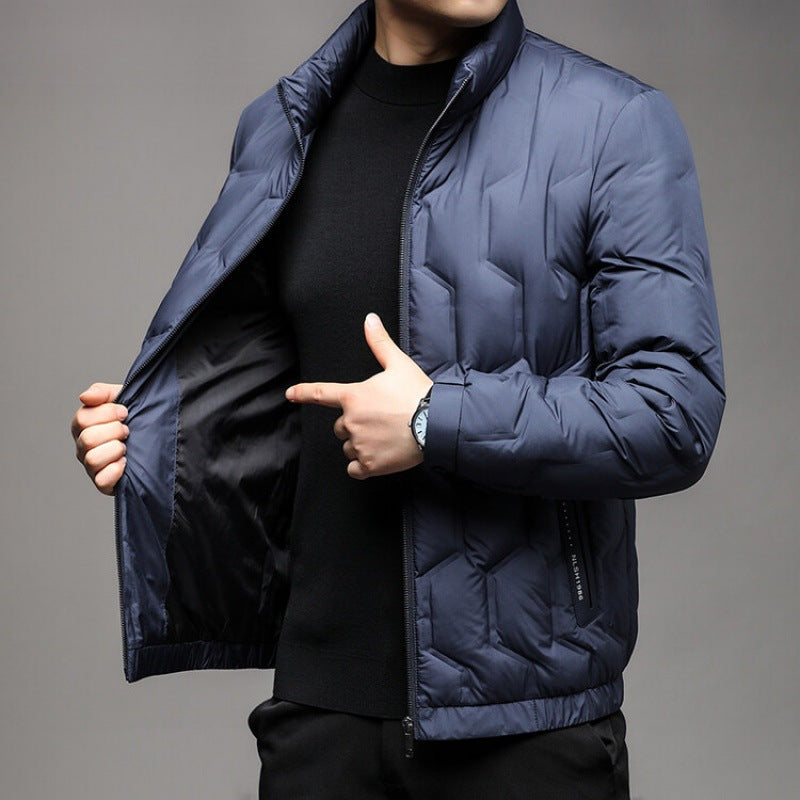 Warm Quilted Puffer Coat with Zip Front