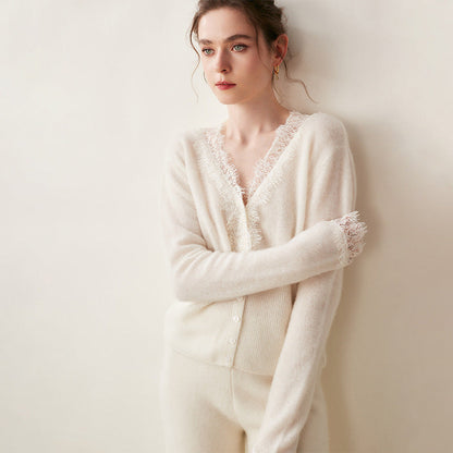 Feminine Lace Cardigan with Button Front