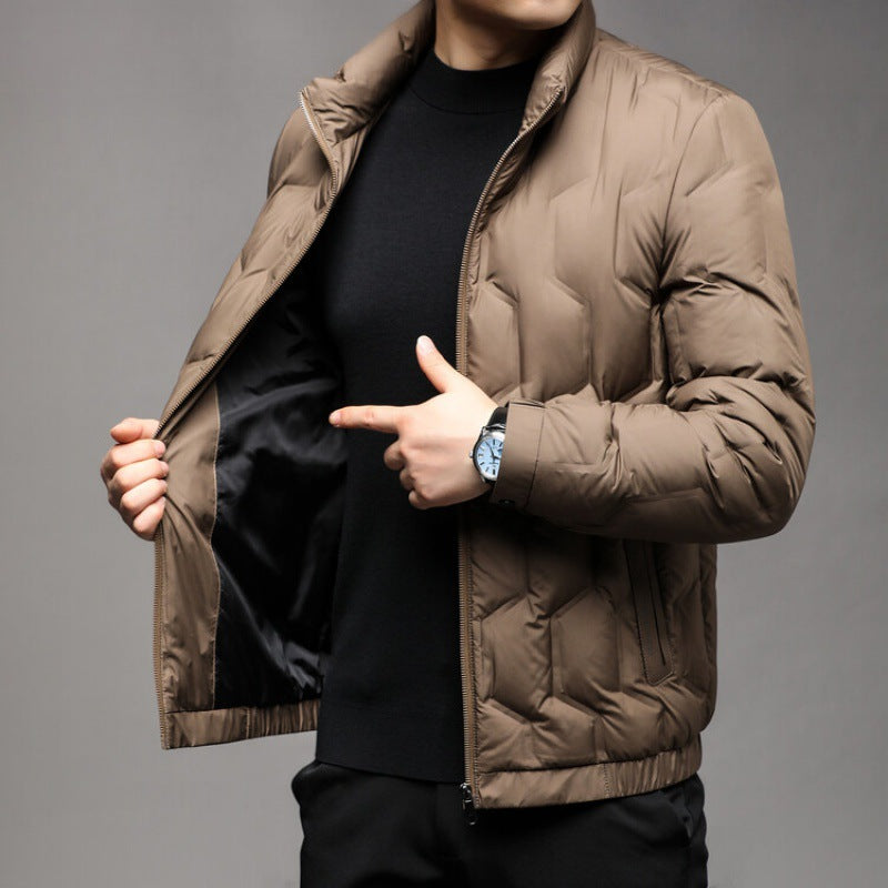 Warm Quilted Puffer Coat with Zip Front