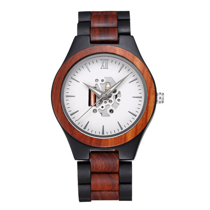 Men's Mechanical Skeleton Leather Strap Watch