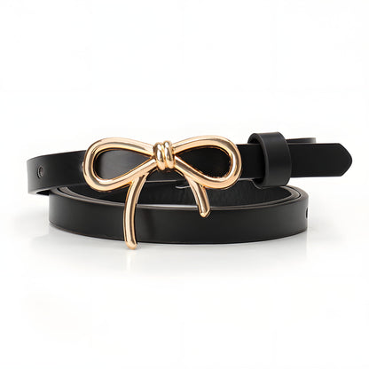 Slim Bow Buckle Leather Belt - Nocini