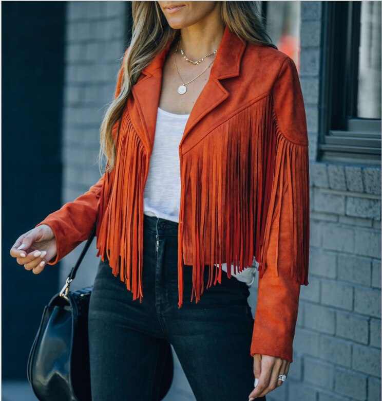 Edgy Suede Biker Jacket with Zip Front