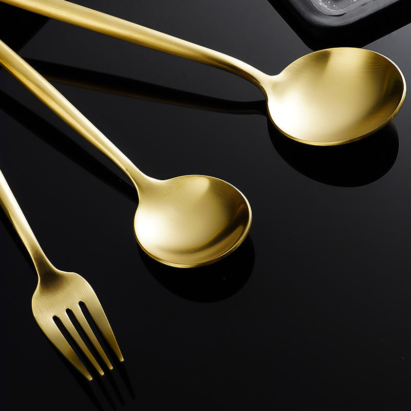 Minimalist Matte Gold Flatware Set