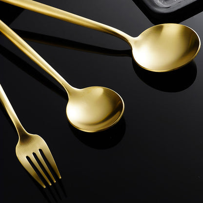Minimalist Matte Gold Flatware Set