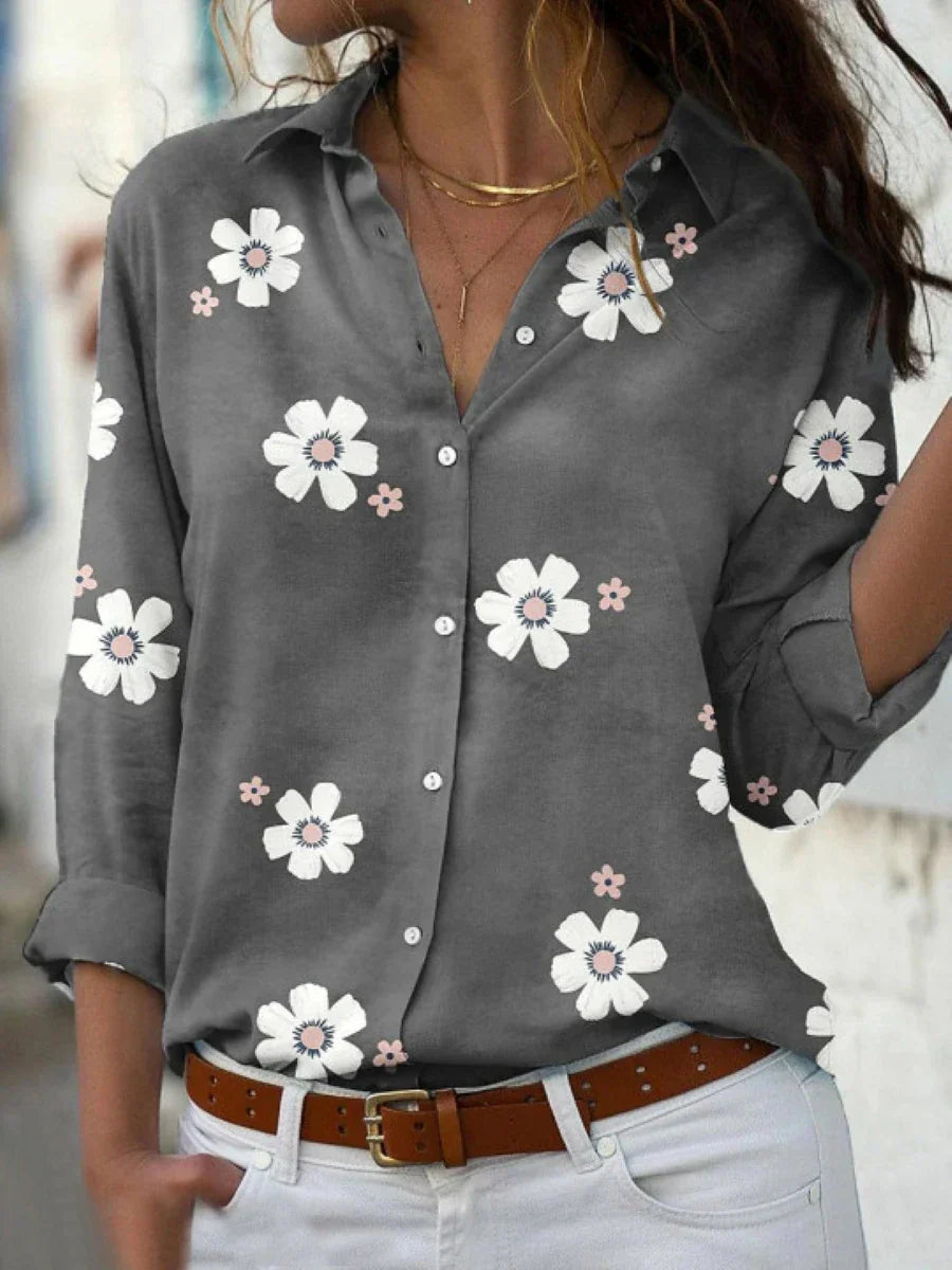 Ladies Classic Floral Short Sleeve Shirt - Nocini