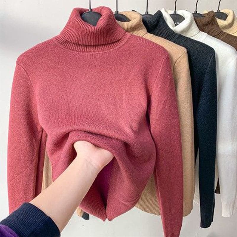 Women's Fitted Crew Neck Sweater Soft Long Sleeve