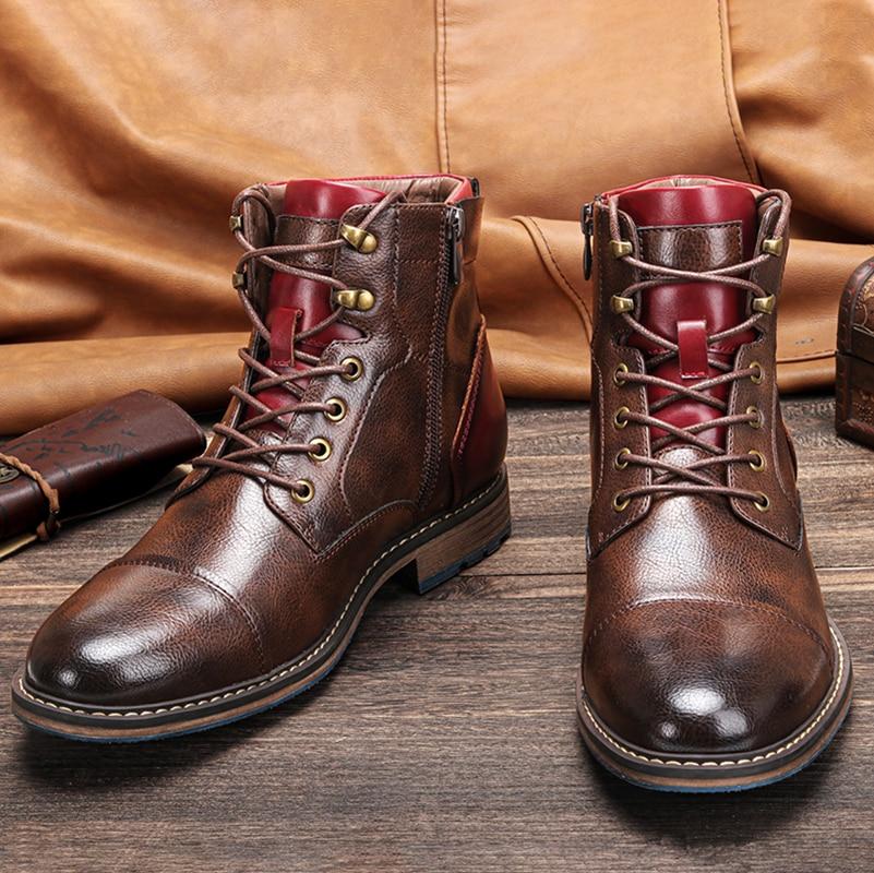 Classic Men's Ankle Boots with Lace-Up Closure - Nocini