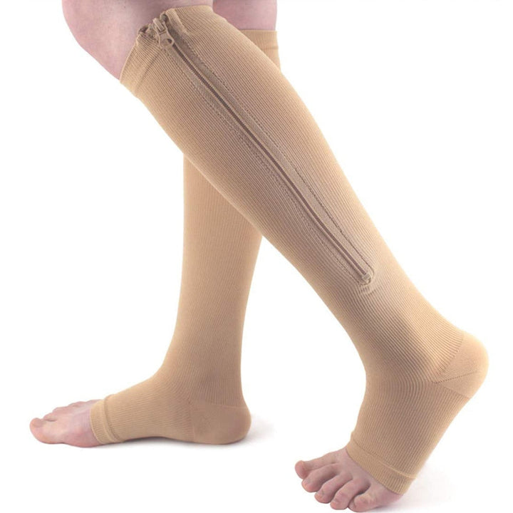 Soft Compression Stockings with Zipper