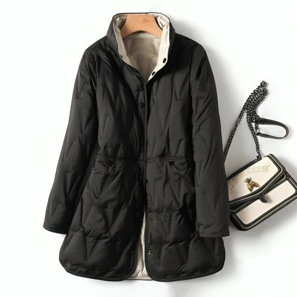 Warm Women's Padded Parka Coat with Pockets - Nocini