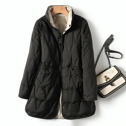 Warm Women's Padded Parka Coat with Pockets - Nocini