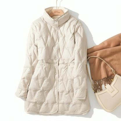 Warm Women's Padded Parka Coat with Pockets