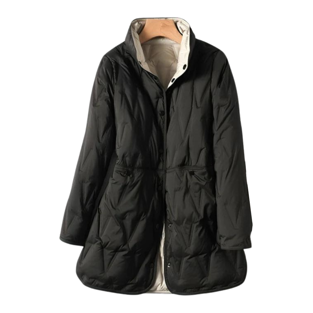 Warm Women's Padded Parka Coat with Pockets