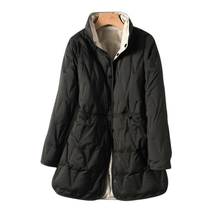 Warm Women's Padded Parka Coat with Pockets