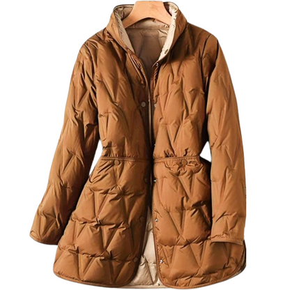 Warm Women's Padded Parka Coat with Pockets