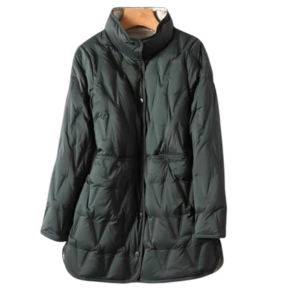 Warm Women's Padded Parka Coat with Pockets