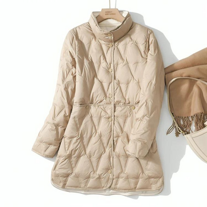 Warm Women's Padded Parka Coat with Pockets