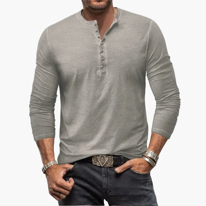 Classic Mens Button Front Long Sleeve Shirt - Olytrend
