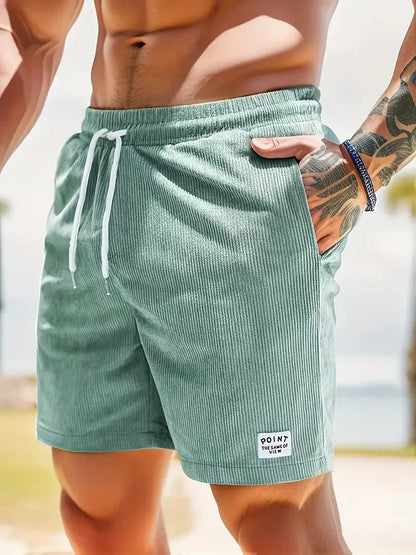 Comfortable Men's Shorts Elastic Waistband Side Pockets