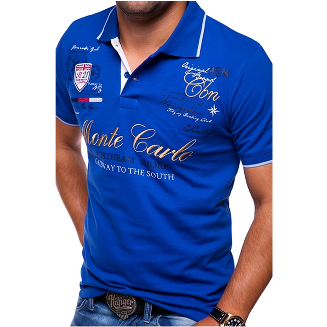 Slim Fit Mens Polo Shirt with Graphic Print