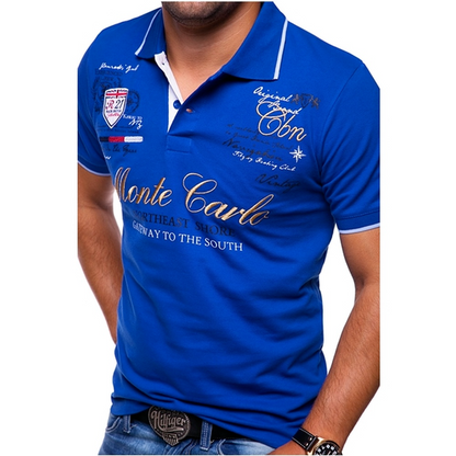 Slim Fit Mens Polo Shirt with Graphic Print