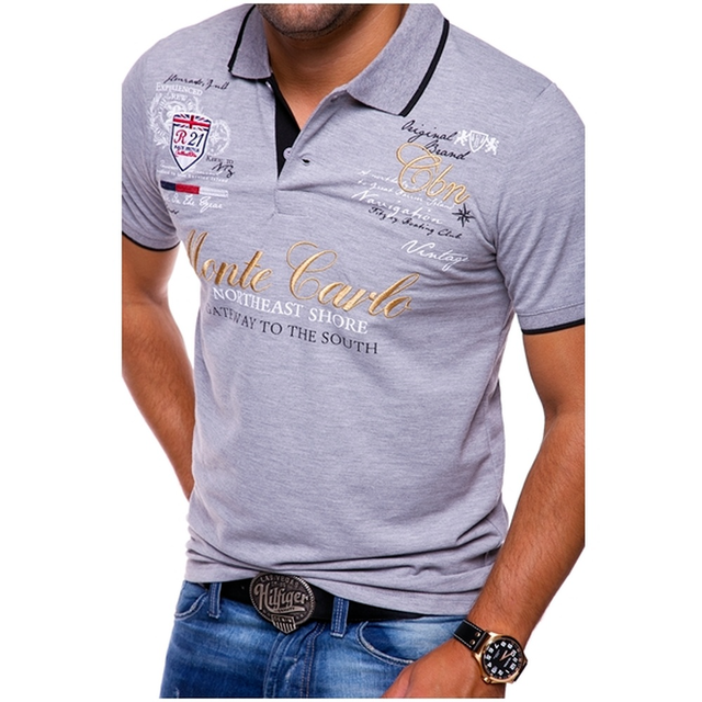 Slim Fit Mens Polo Shirt with Graphic Print