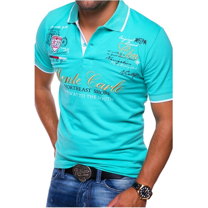 Slim Fit Mens Polo Shirt with Graphic Print