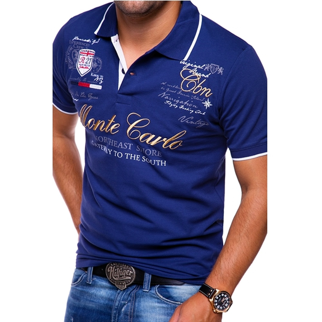 Slim Fit Mens Polo Shirt with Graphic Print