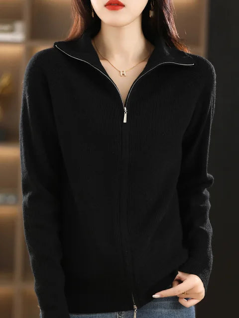 Cozy Women's High Neck Zip Sweater