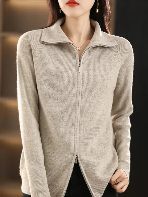 Cozy Women's High Neck Zip Sweater