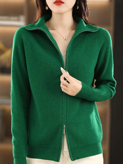 Cozy Women's High Neck Zip Sweater