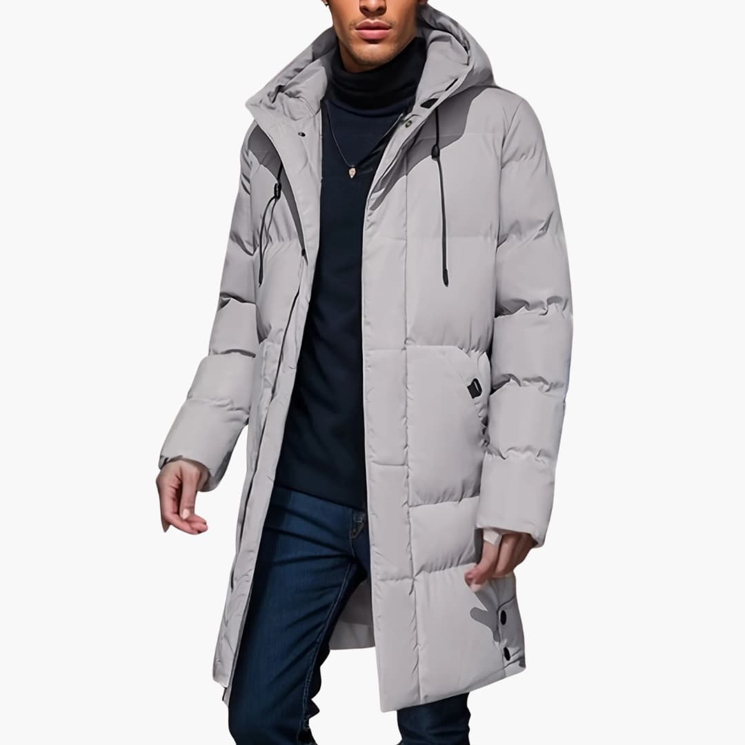 Waterproof Men's Parka Coat with Hood and Zip