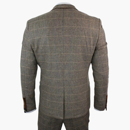 Classic Checked Three Piece Mens Suit