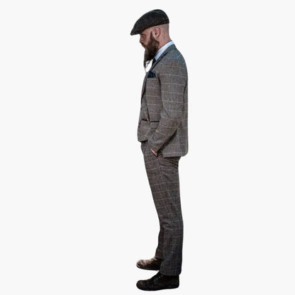 Classic Checked Three Piece Mens Suit