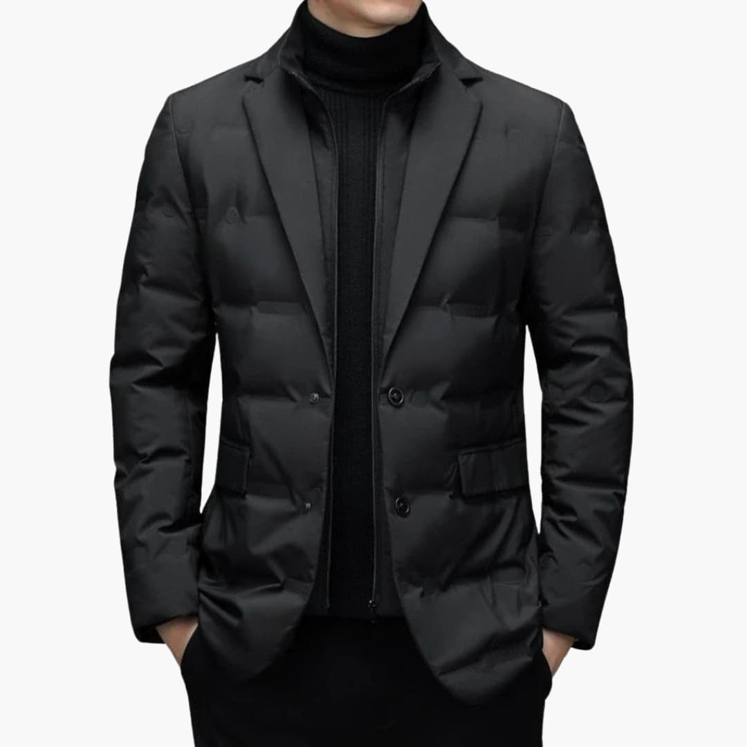 Slim Fit Men's Business Jacket with Pockets - Olytrend