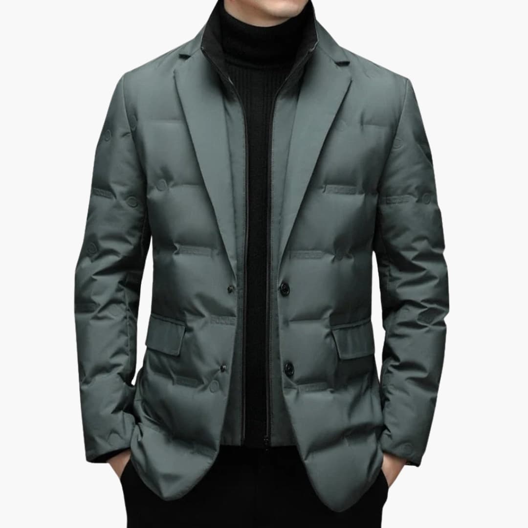 Slim Fit Men's Business Jacket with Pockets