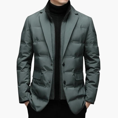 Slim Fit Men's Business Jacket with Pockets