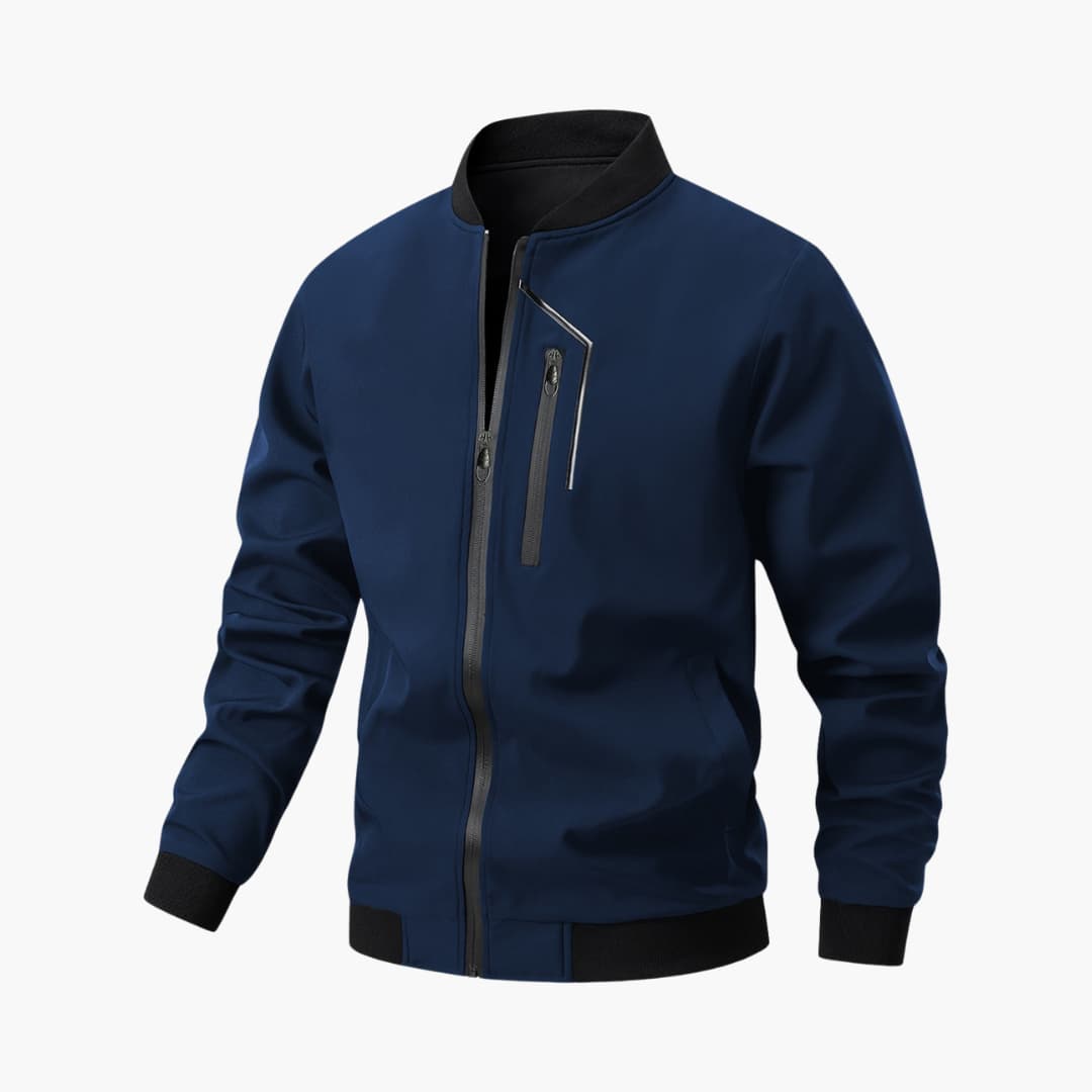 Men's Zip Up Flight Jacket with Pockets - Olytrend