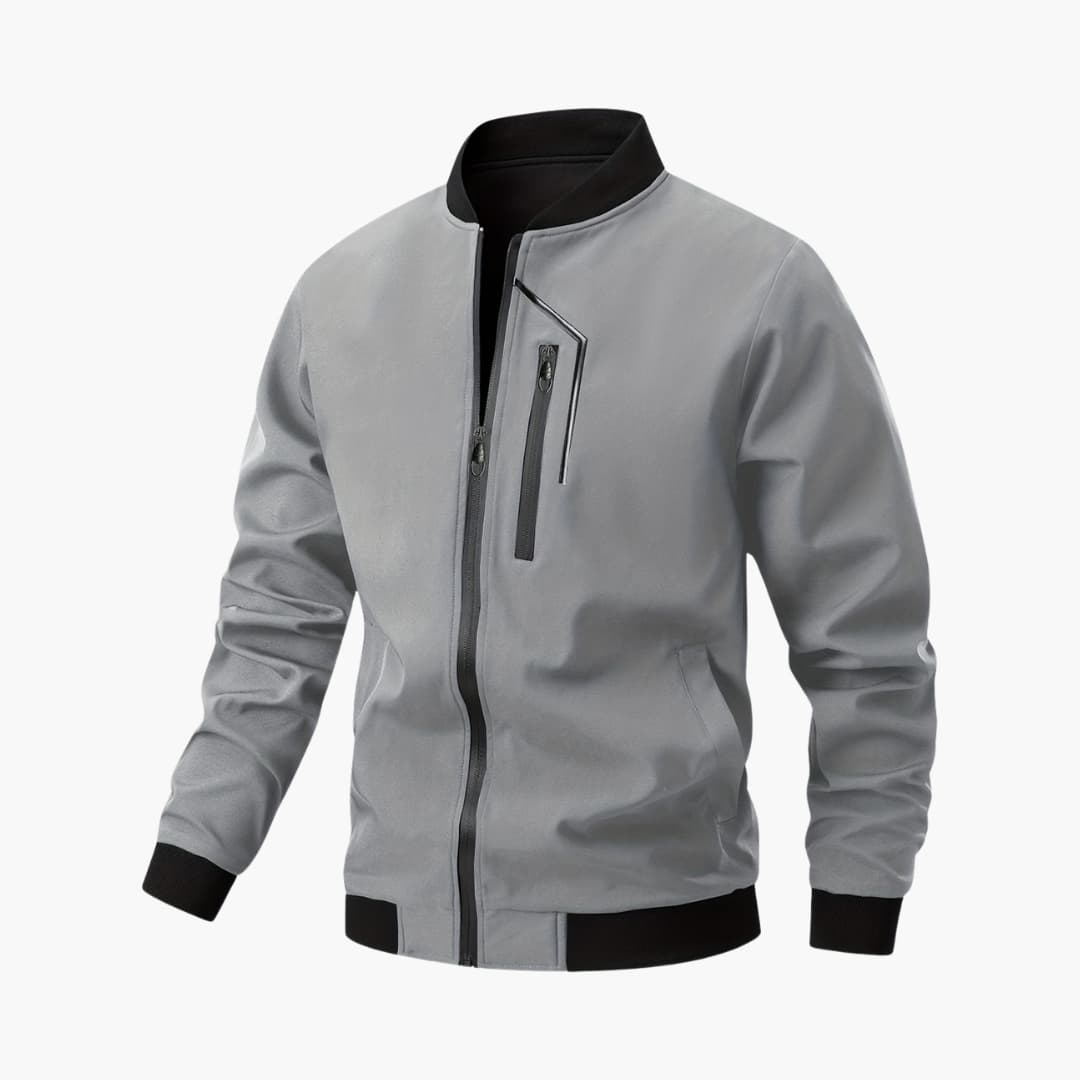 Men's Zip Up Flight Jacket with Pockets