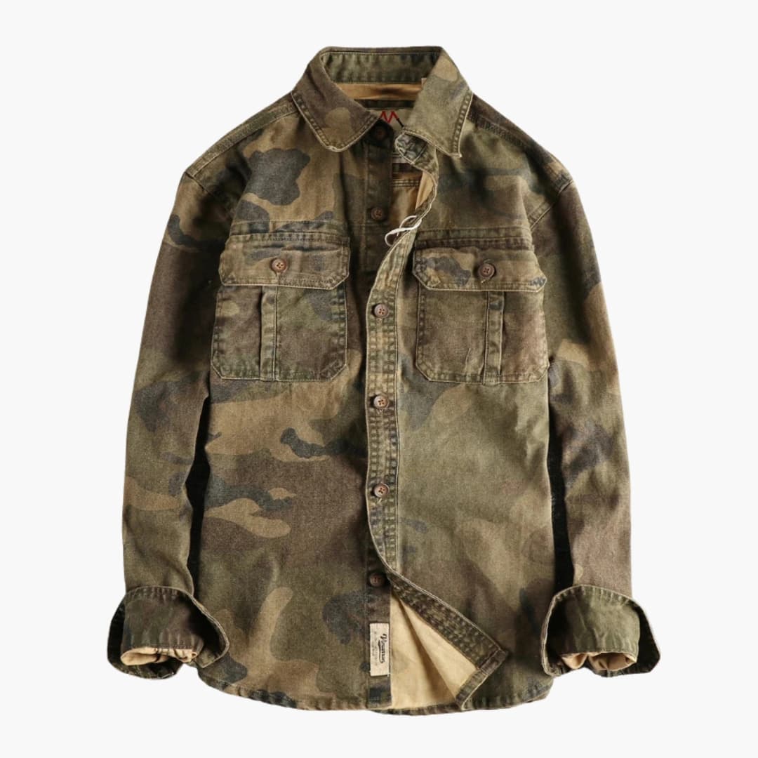Relaxed Fit Mens Utility Shirt with Pocket Detail