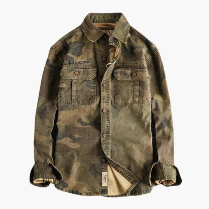 Relaxed Fit Mens Utility Shirt with Pocket Detail