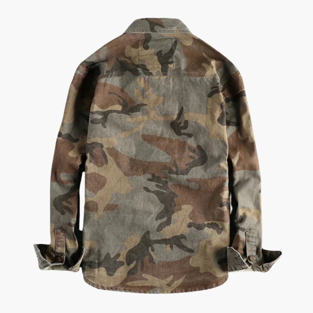 Relaxed Fit Mens Utility Shirt with Pocket Detail