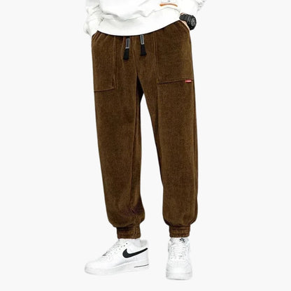 Men's Casual Corduroy Sweatpants with Elastic Waist