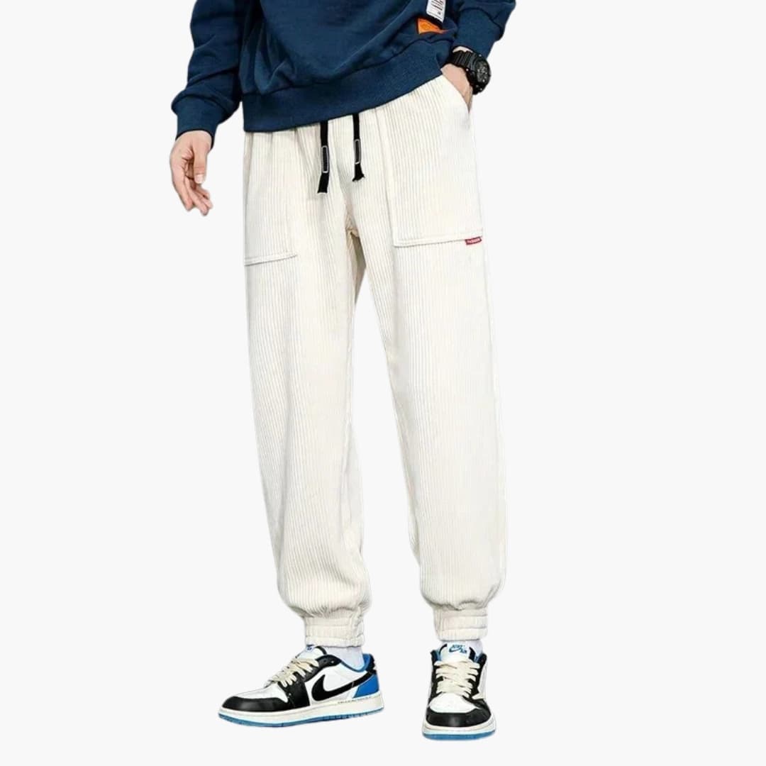 Men's Casual Corduroy Sweatpants with Elastic Waist