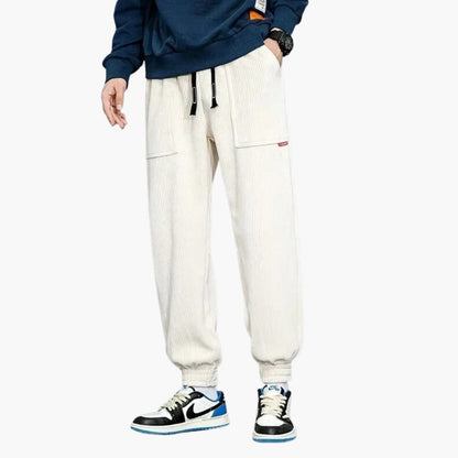 Men's Casual Corduroy Sweatpants with Elastic Waist