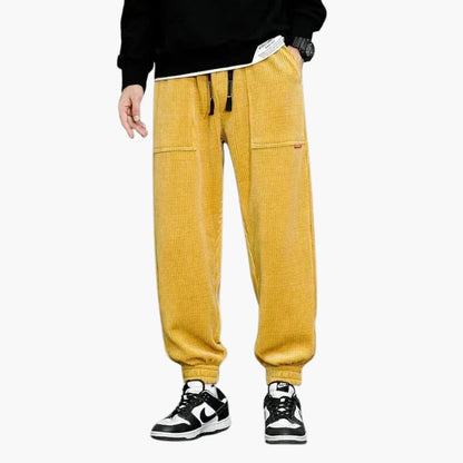 Men's Casual Corduroy Sweatpants with Elastic Waist
