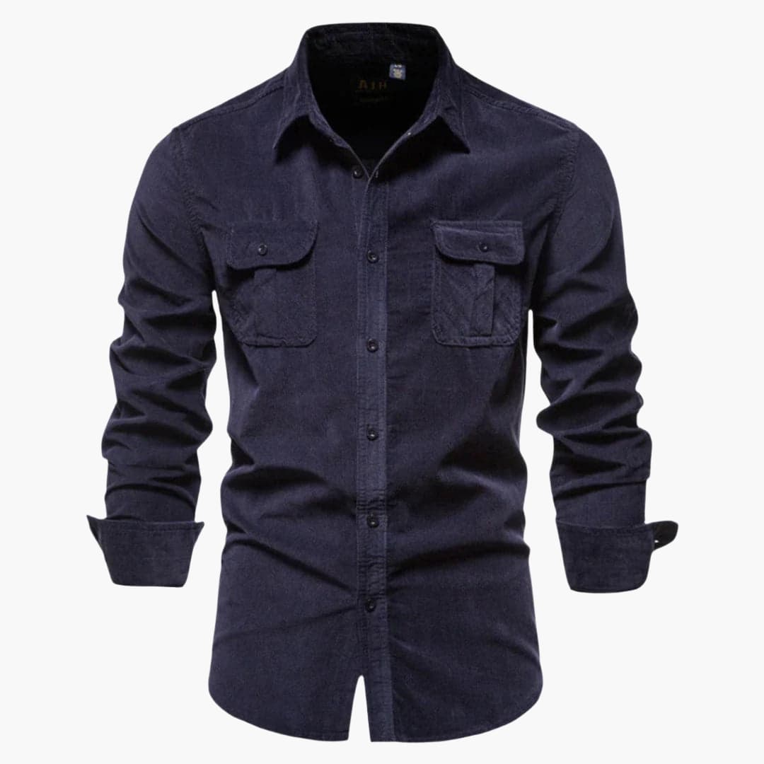 Rugged Button Down Shirt for Men with Pocket Detail