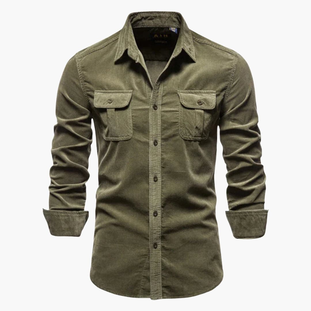 Rugged Button Down Shirt for Men with Pocket Detail