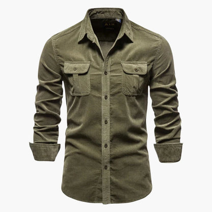 Rugged Button Down Shirt for Men with Pocket Detail