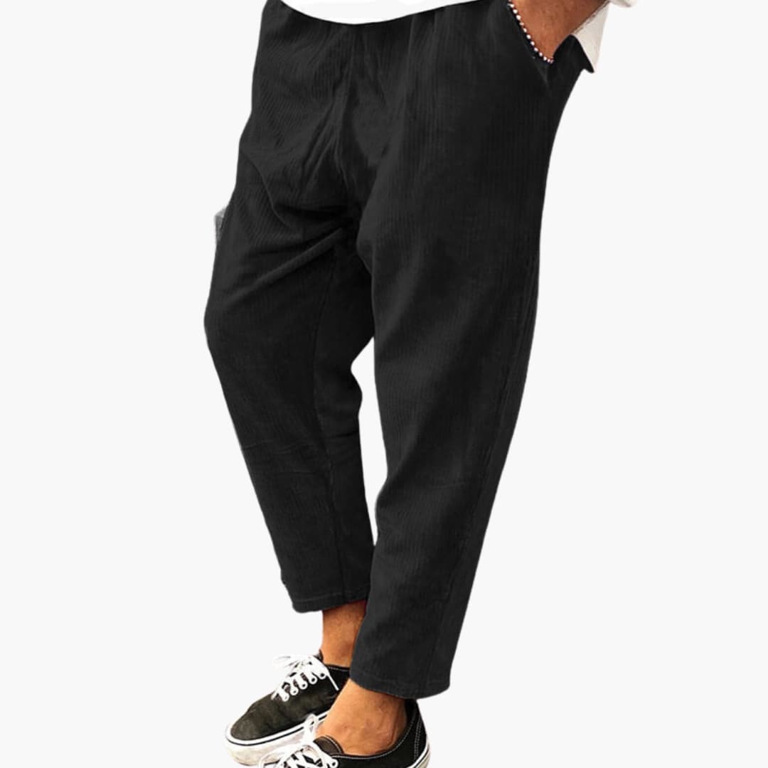 Comfortable Corduroy Trousers with Elastic Waist